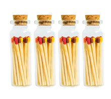 Load image into Gallery viewer, Fall Colored Matches 1.85&quot; 40+ Matches in glass bottle, pumpkin match striker, fall decor, color tipped matches, pumpkin decor, fall gifts

