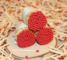 Load image into Gallery viewer, Fall Colored Matches 1.85&quot; 40+ Matches in glass bottle, pumpkin match striker, fall decor, color tipped matches, pumpkin decor, fall gifts
