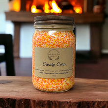 Load image into Gallery viewer, Candy Corn Candle 16oz, Soy wax candle, Halloween Candle
