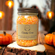 Load image into Gallery viewer, Candy Corn Candle 16oz, Soy wax candle, Halloween Candle
