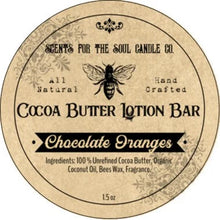 Load image into Gallery viewer, Orange Chocolate Cocoa Butter Lotion Bar 1.5oz organic All Natural Cocoa Butter Lotion
