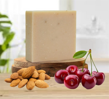 Load image into Gallery viewer, Almond Cherry bar soap 5oz- Organic Handmade Vegan Soap Bar With All Natural Ingredients
