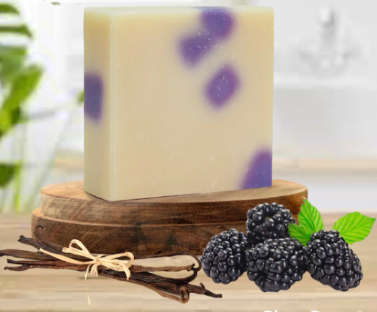 Black Raspberry Vanilla Bar Soap 5oz- Organic Handmade Vegan Soap Bar With All Natural Ingredients
