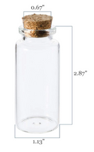 Load image into Gallery viewer, All Black 1.95” Decorative Safety Matches In Corked Glass Bottle With Match Striker On Bottom
