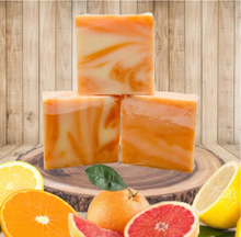 Load image into Gallery viewer, Sunshine Citrus bar soap 5oz- Organic Handmade Vegan Soap Bar With All Natural Ingredients
