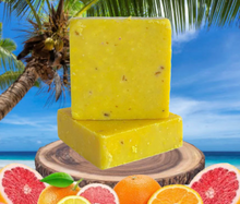 Load image into Gallery viewer, Men&#39;s Island Citrus Bar soap 5oz- exfoliating Men&#39;s Soap, Organic, Handmade, Vegan Soap Bar, With All Natural Ingredients
