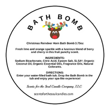 Load image into Gallery viewer, Christmas Reindeer Horn Bath Bombs 3.75oz, Christmas bath bombs
