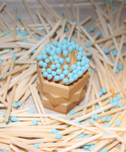 Load image into Gallery viewer, Blizzard baby blue colored Tipped matches 1.95&quot; Safety Matches |Glass Bottles Each with Cork Top, Striker &amp; 40 matches
