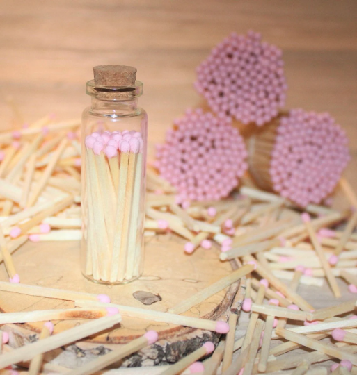 Pastel pink colored Tipped matches 1.95