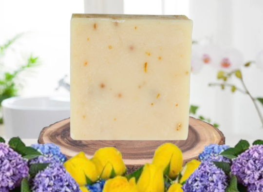 Hydrangea Rose Goats Milk Bar Soap 5oz- Organic Handmade Soap Bar With All Natural Ingredients