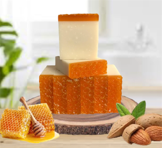 Honey Almond Bar Soap 5oz- Organic Handmade Vegan Soap Bar With All Natural Ingredients