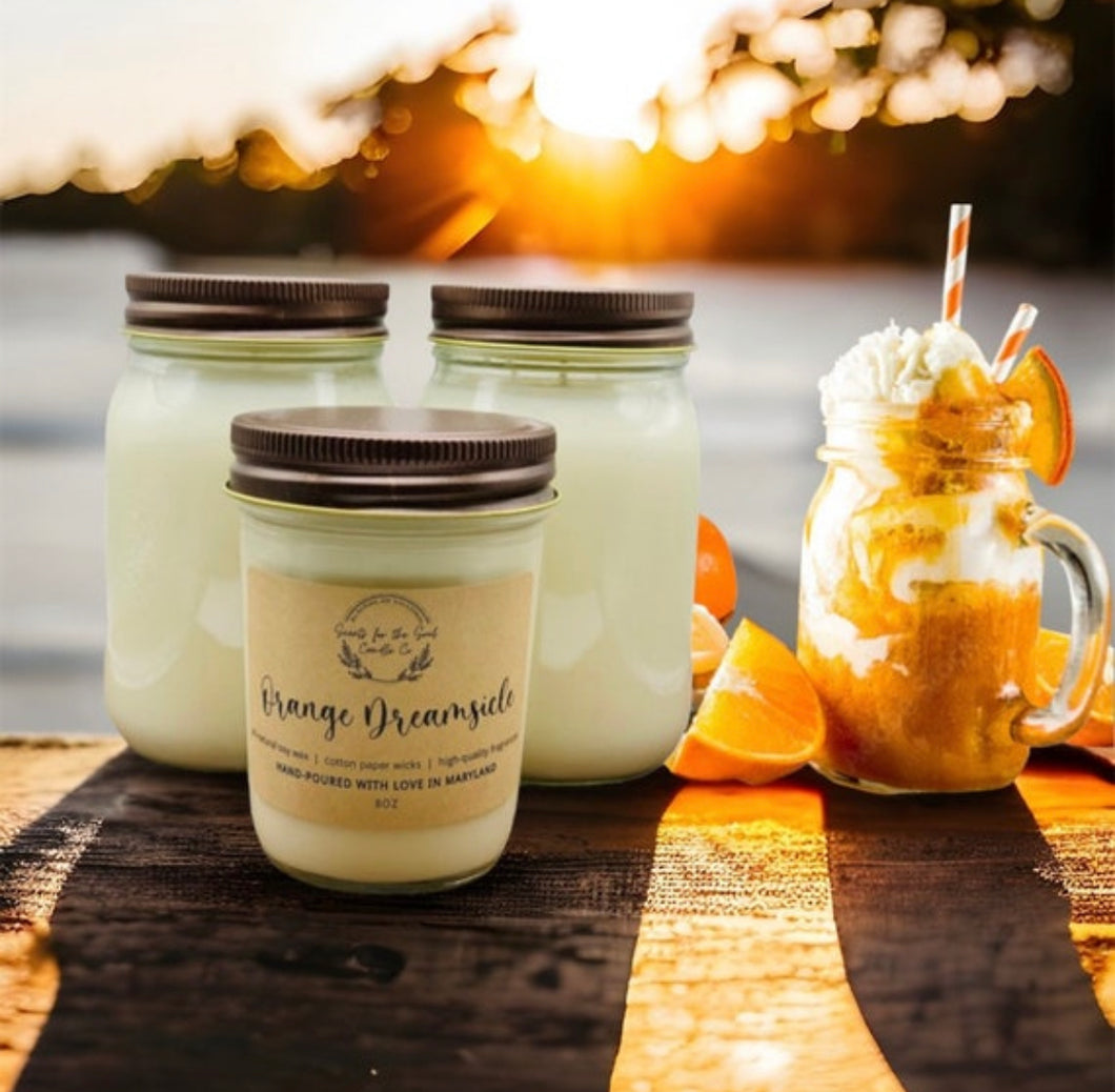 Orange Dreamsicle-Soy Wax Mason Jar Candle