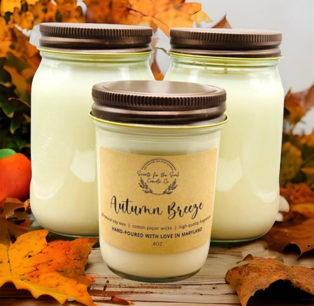 Autumn Breeze-Soy Wax Mason Jar Candle