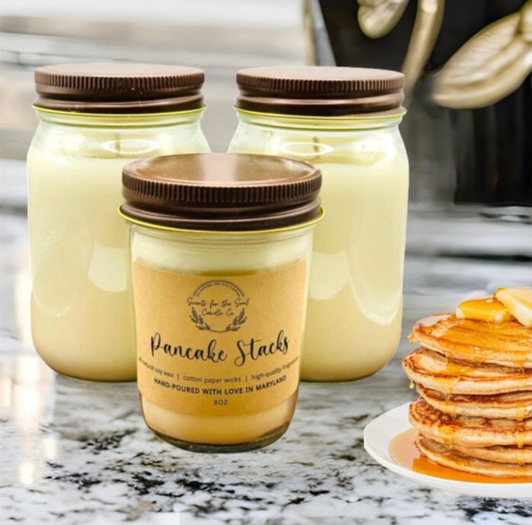 Pancake Stacks-Soy Wax Mason Jar Candle