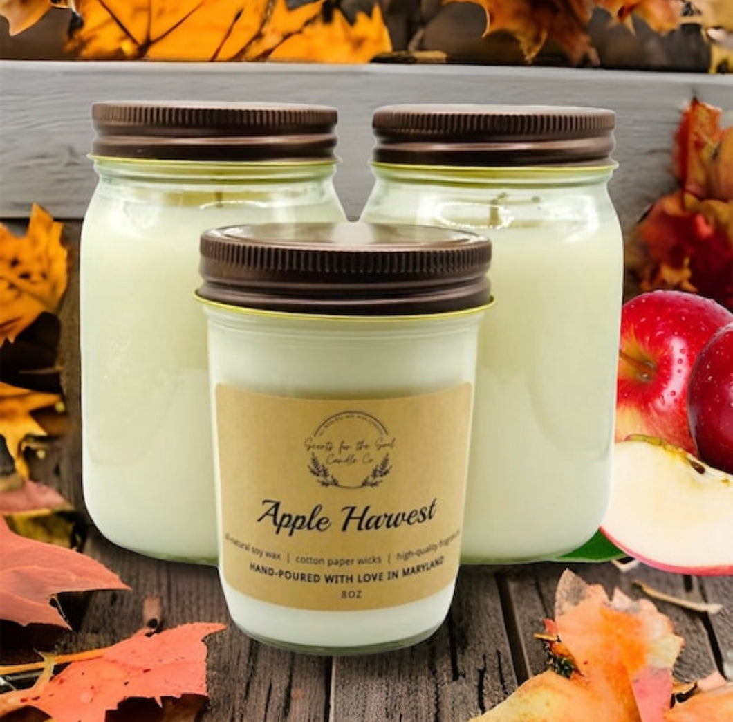 Apple Harvest Scented Soy Wax Candle