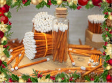 Load image into Gallery viewer, Cinnamon Colored Matches White Tipped brown Stick matches 1.85&quot; Safety Matches |Glass Bottles Each with Cork Top, Striker &amp; 40 matches
