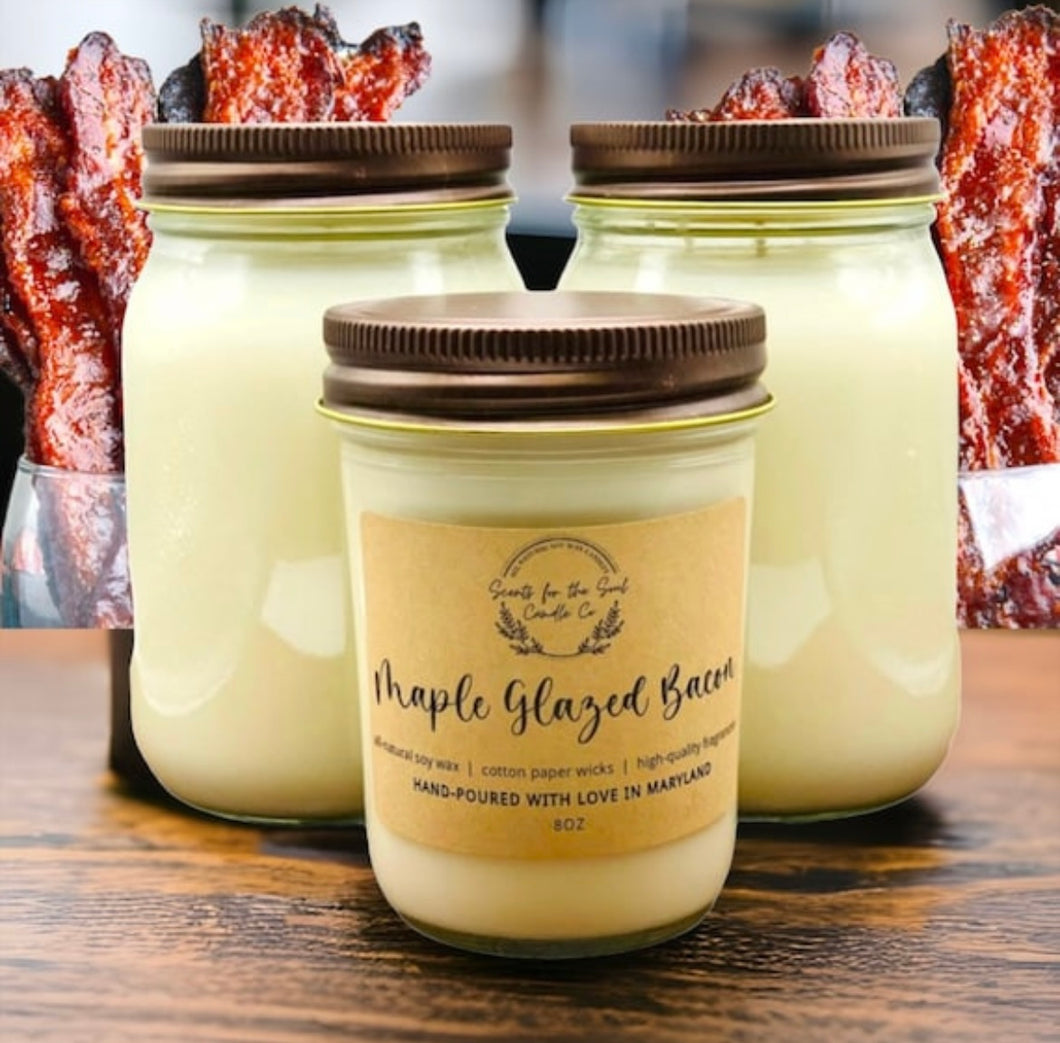 Maple Glazed Bacon-Soy Wax Mason Jar Candle