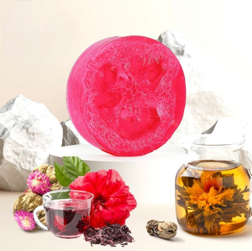Asian Tea Blossom Loofah Soap Bar 5 oz