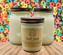 Load image into Gallery viewer, 16oz Fruit Loops Soy Wax Mason Jar Candle
