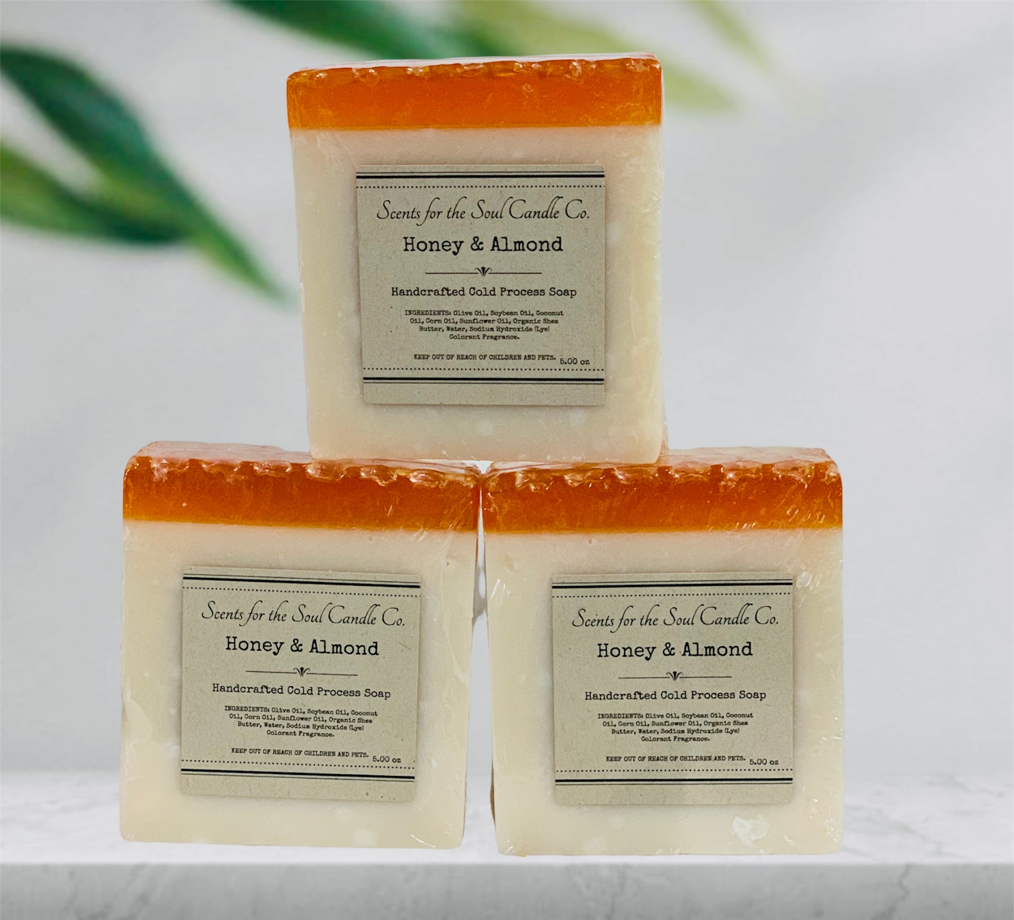 Honey Almond Bar Soap 5oz- Organic Handmade Vegan Soap Bar With All Na –  Scents for the Soul Candle Company, LLC ™