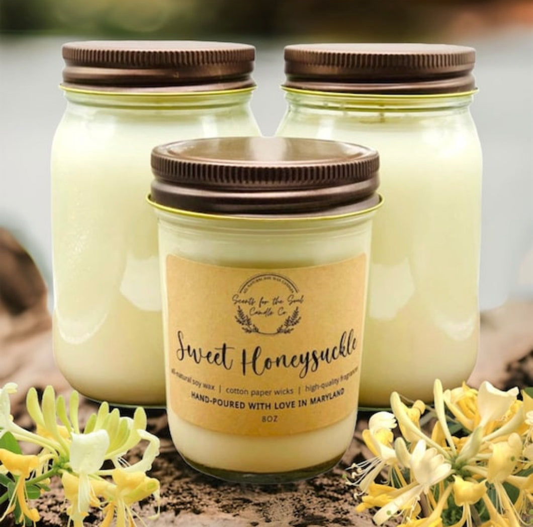 Sweet Honeysuckle-Soy Wax Mason Jar Candle