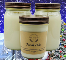 Load image into Gallery viewer, North Pole peppermint and vanilla soy wax candle
